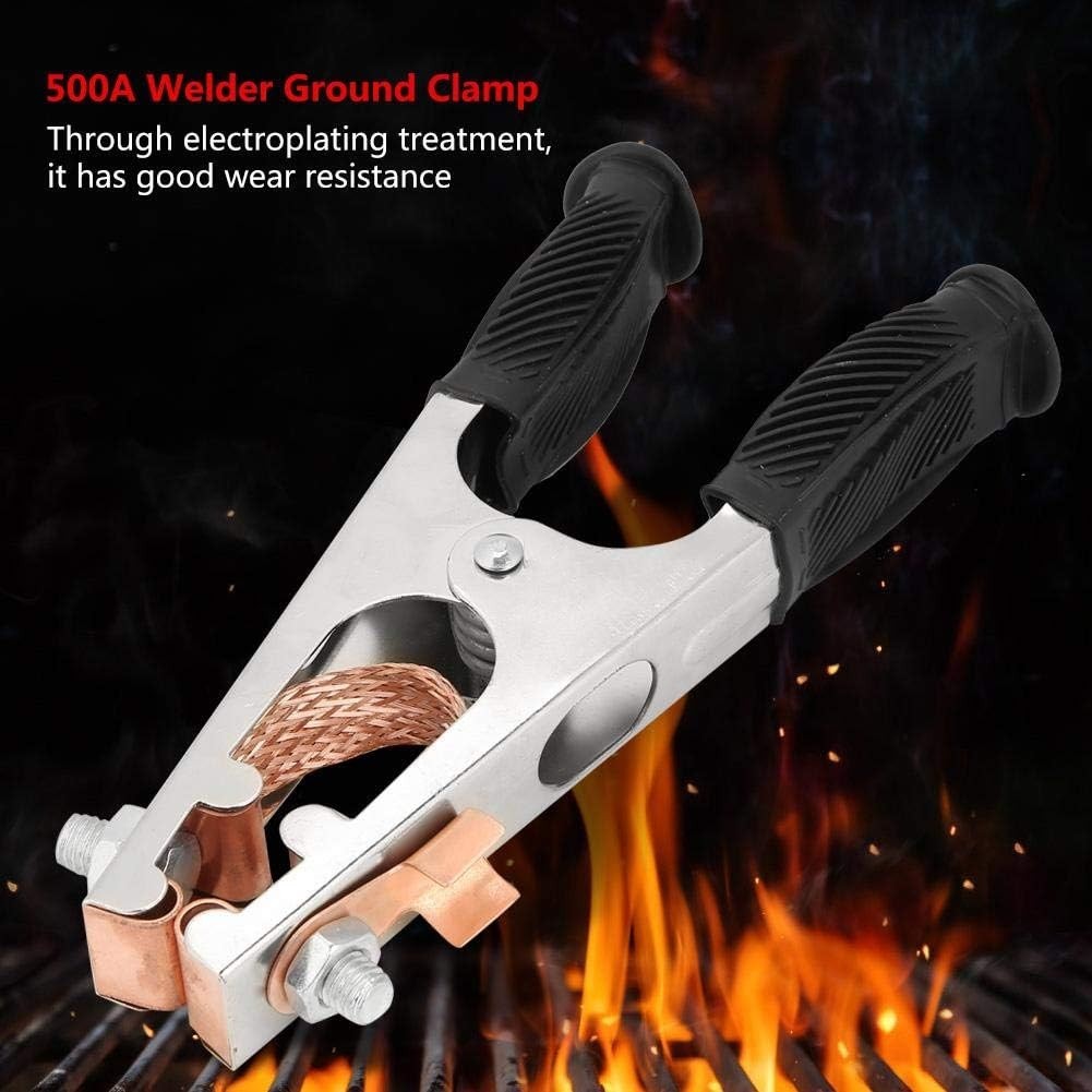 Ergonomic 500A Electroplated Copper Ground Clamp for Heavy-Duty Welding Tasks