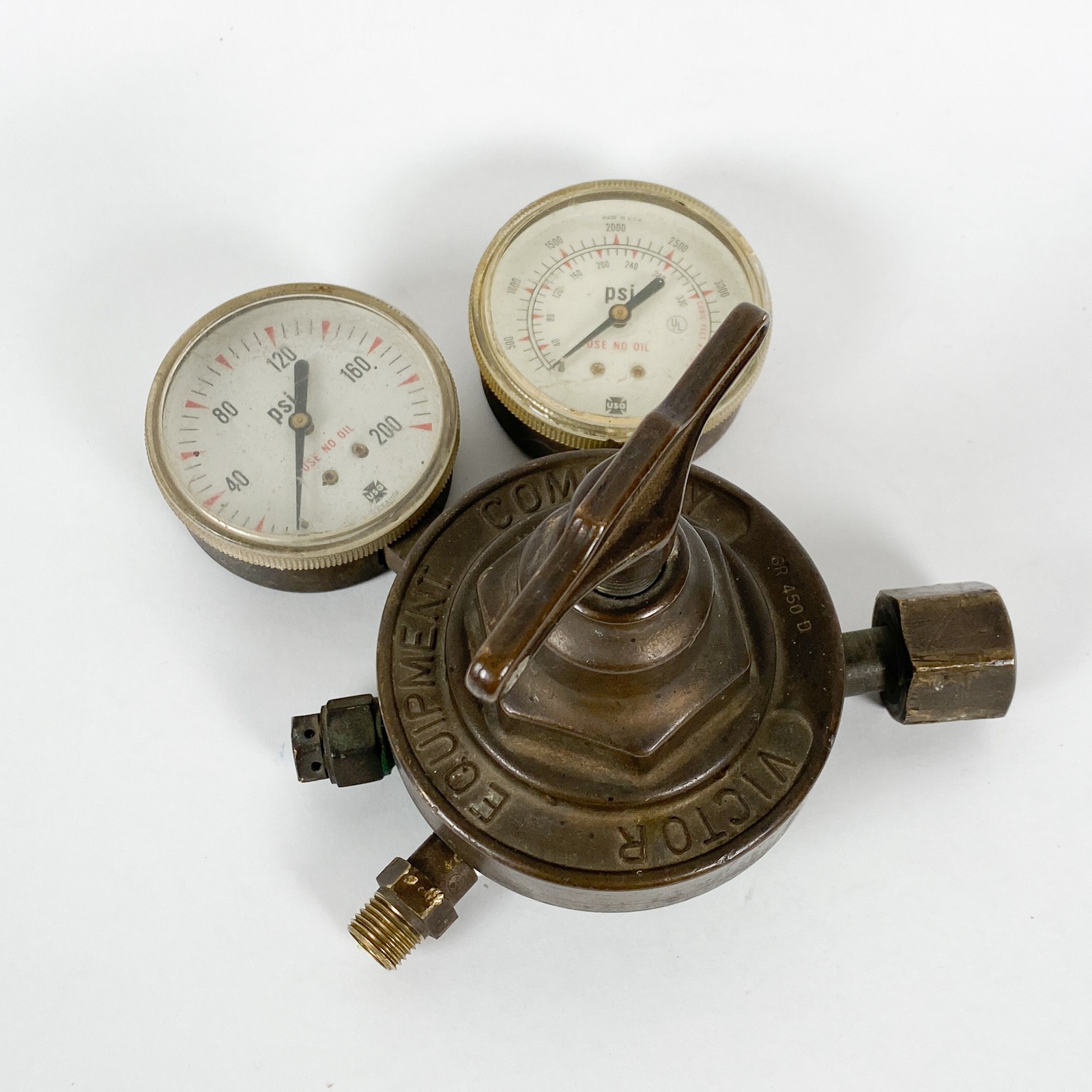 Vintage Victor SR450D Heavy Duty Oxygen Regulator Brass CGA-540 Industrial USA