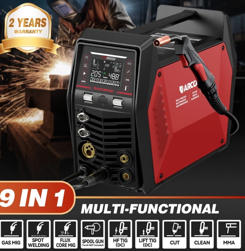 ARCCAPTAIN MIG205MP MIG Welder 9 IN 1 iControl APP Control 120/240V Dual Voltage