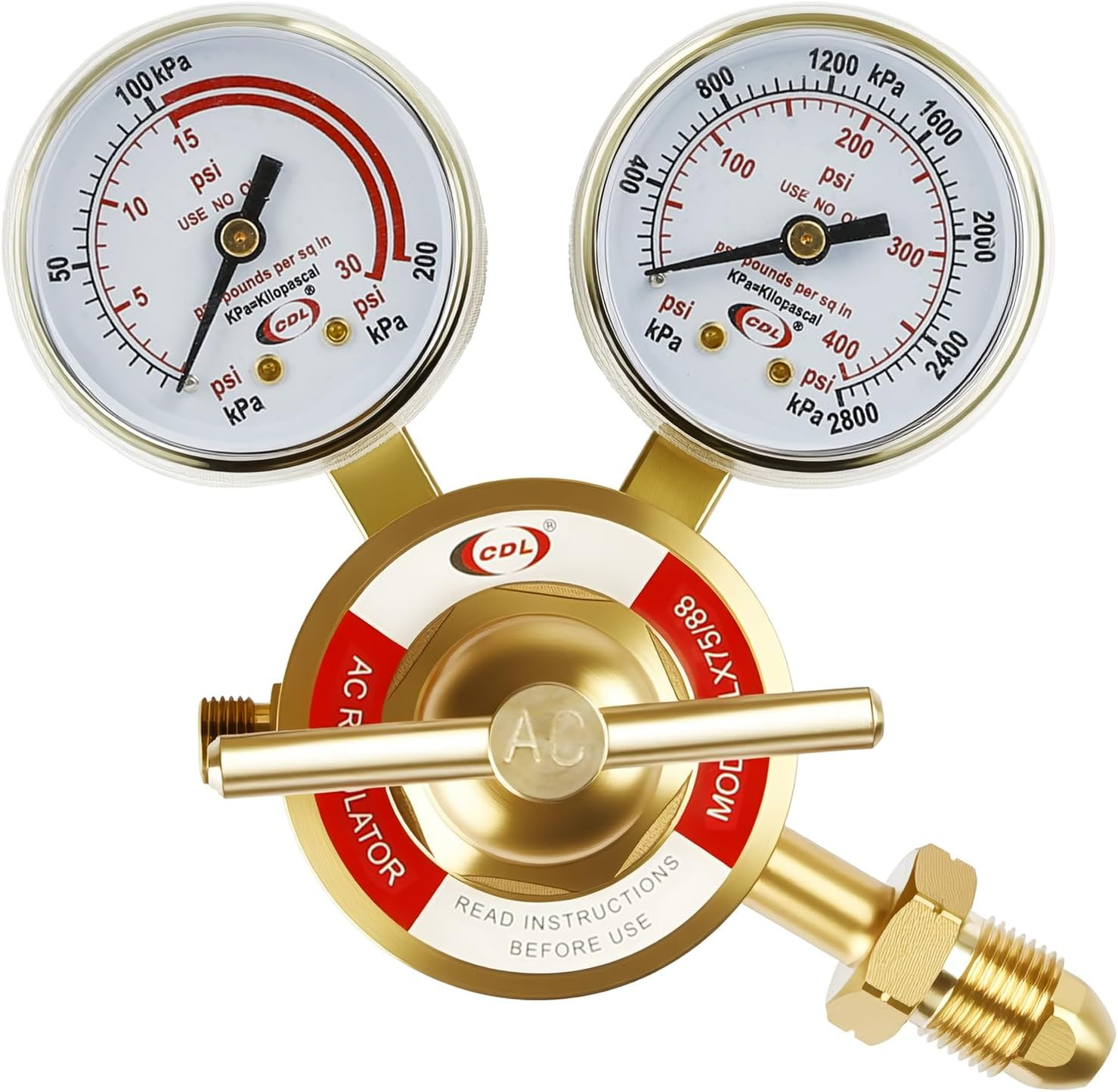 LX65 Medium Duty Oxygen Regulator Cga540,Forged Brass | Large Tank Gauge Cutting