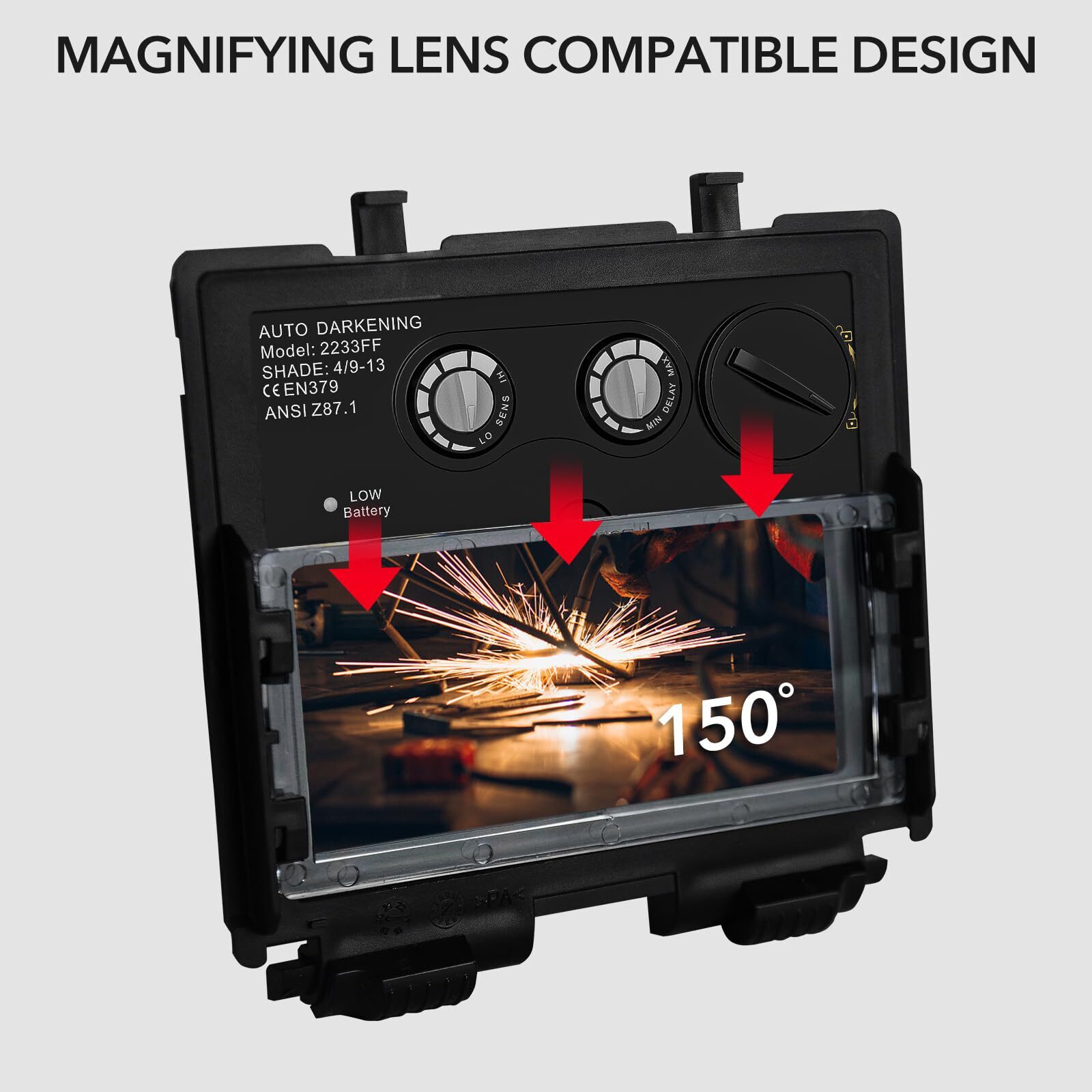 Welding Helmet Magnifying Lens, 1.5 Diopter Cheater Lens for Welders (2-Pack)