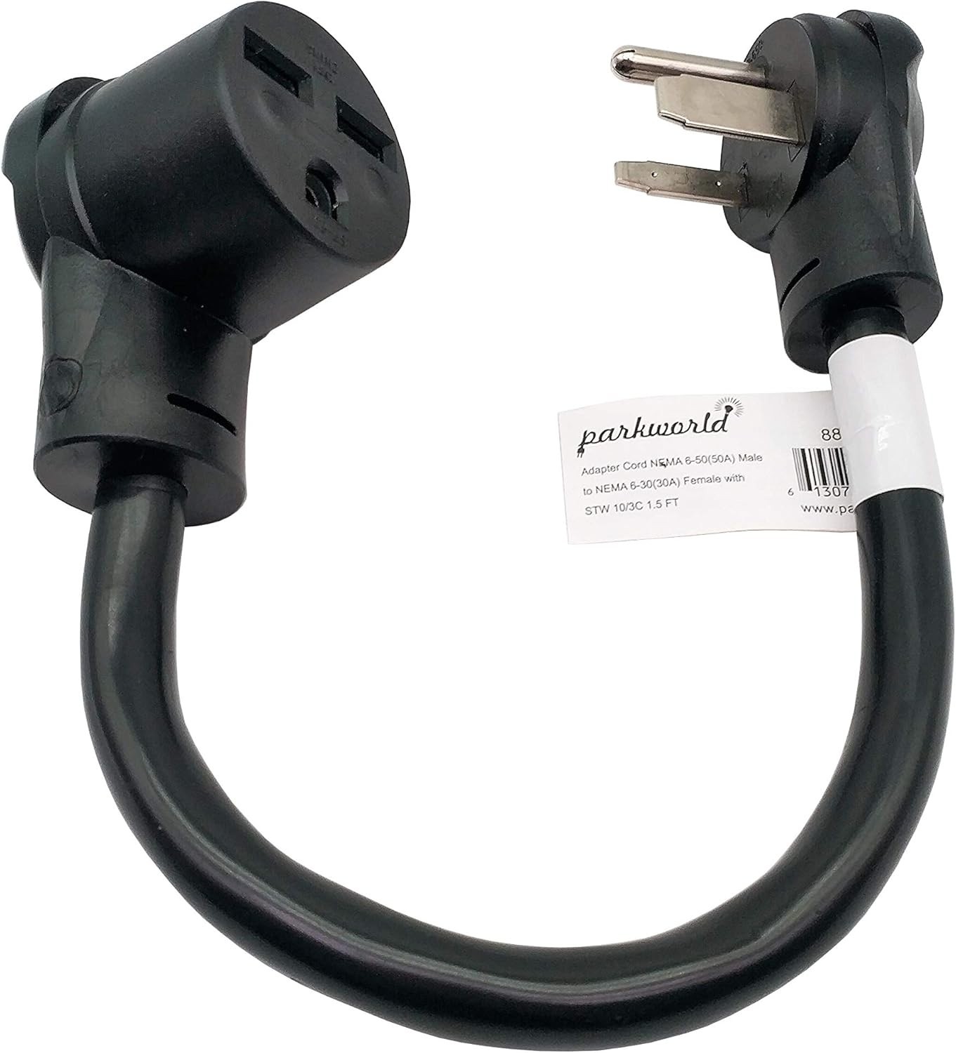 1.5FT Welder to Heater Adapter Cord, NEMA 6-50P to 6-30R, 30 Amps, 250 Volts