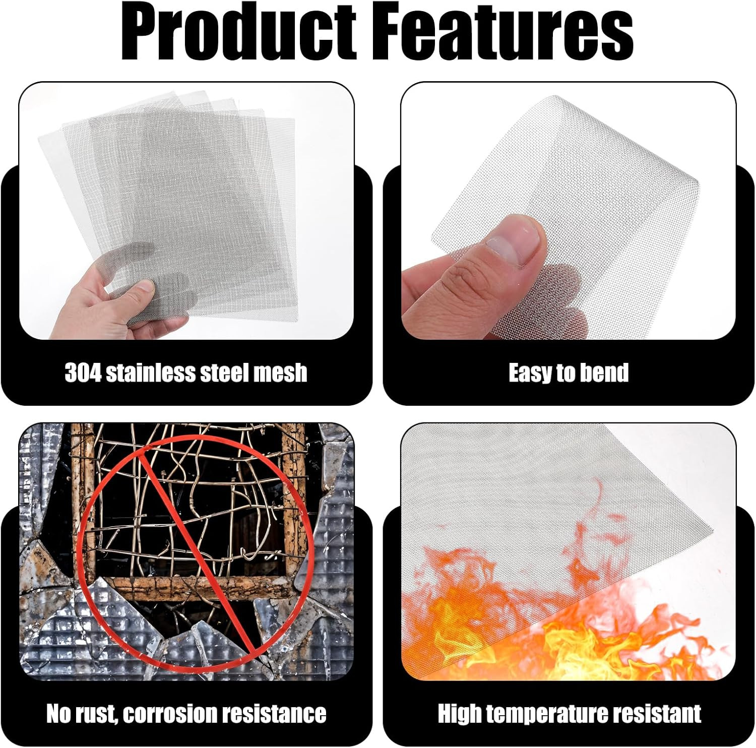 2Size Welding Mesh, 10Pcs Reinforcing Stainless Steel Wire Mesh Screen for Th…