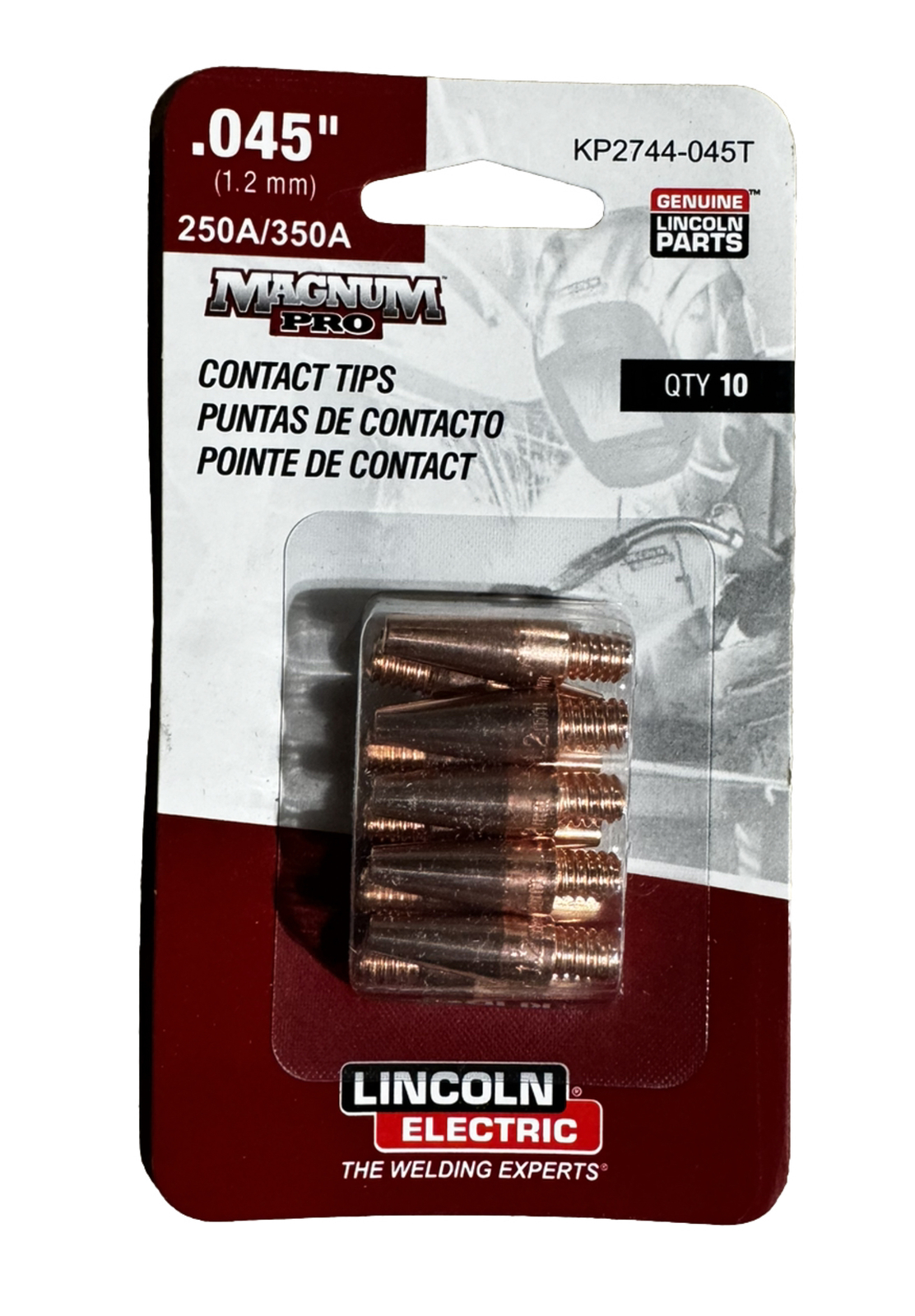 Geniune Lincoln KP2744-045T 10PK Electric Magnum Pro Contact Tips .045″ 250/350A