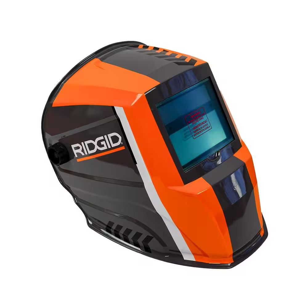 Auto-Darkening Welding Helmet with Variable Shade Lens 9-13, 5.97 In. Square Vie