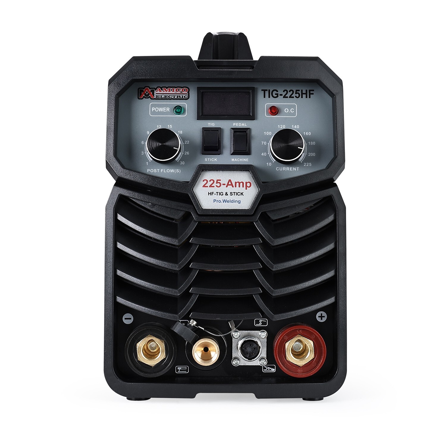 Amico TIG-225HF, 225A TIG Stick DC Welder, 100-250V Wide Voltage, 80% Duty Cycle