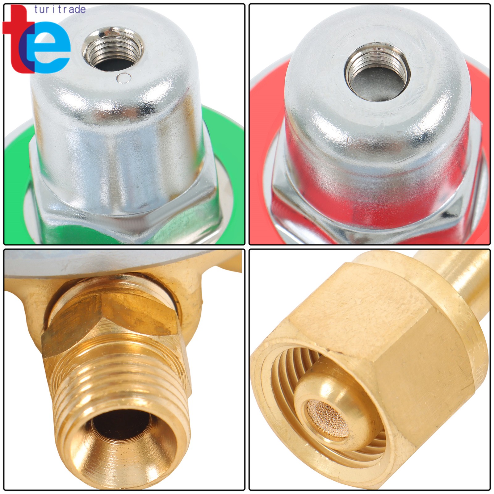 Welding Torch Kit Brass Oxygen CGA-540 & Acetylene CGA-510 Regulators Gauges