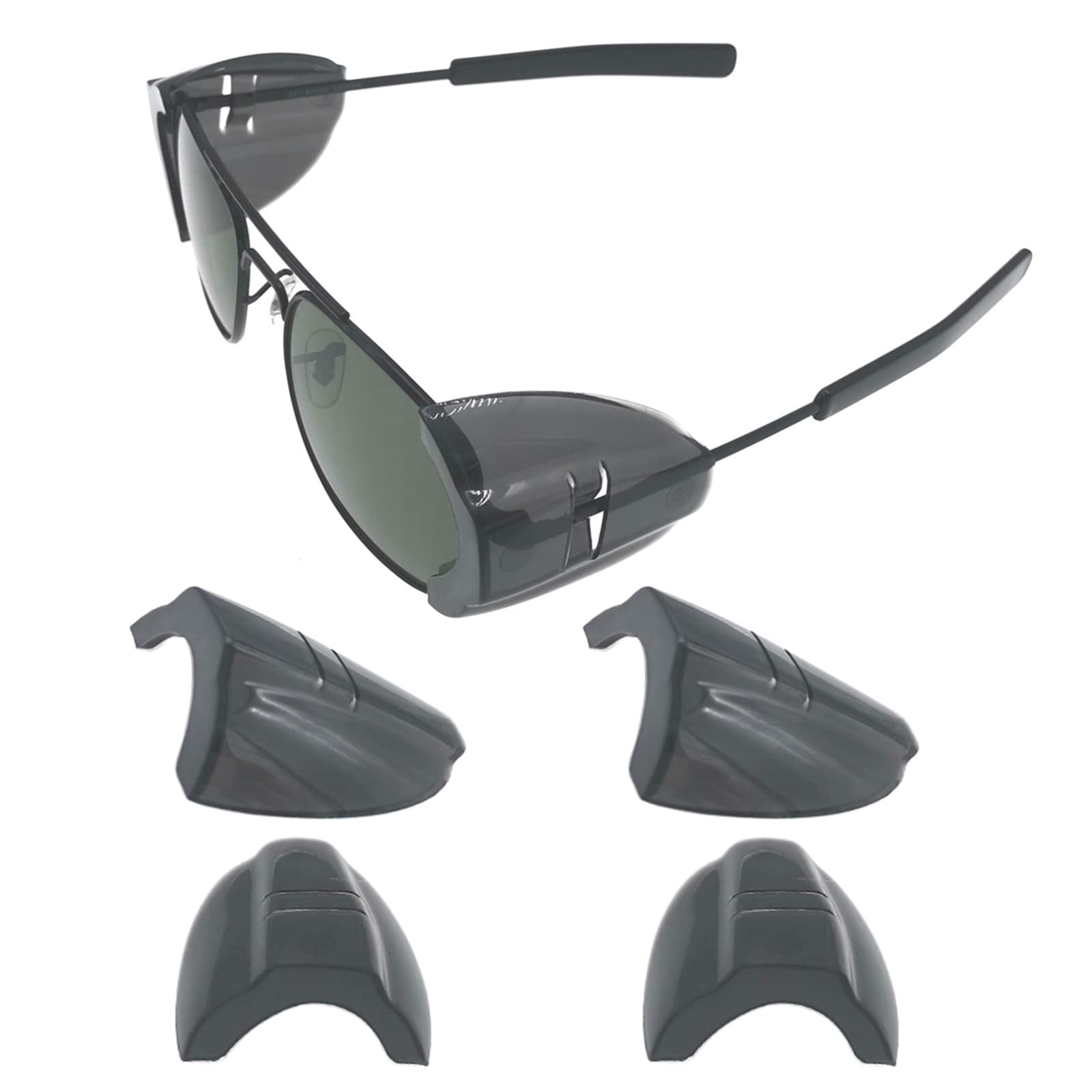 KMDJG 2 Pairs Safety Glasses Side Shields,Slip on Side Shields, Fits Medium t…