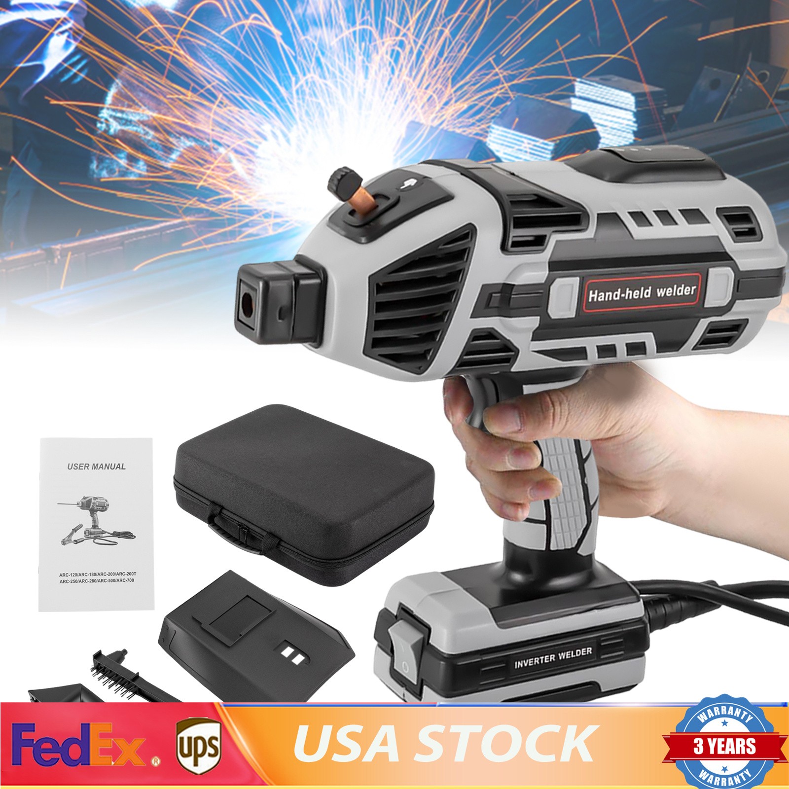 110V Portable Welding Machine Handheld Portable ARC Laser Welder Gun Kit 4600W