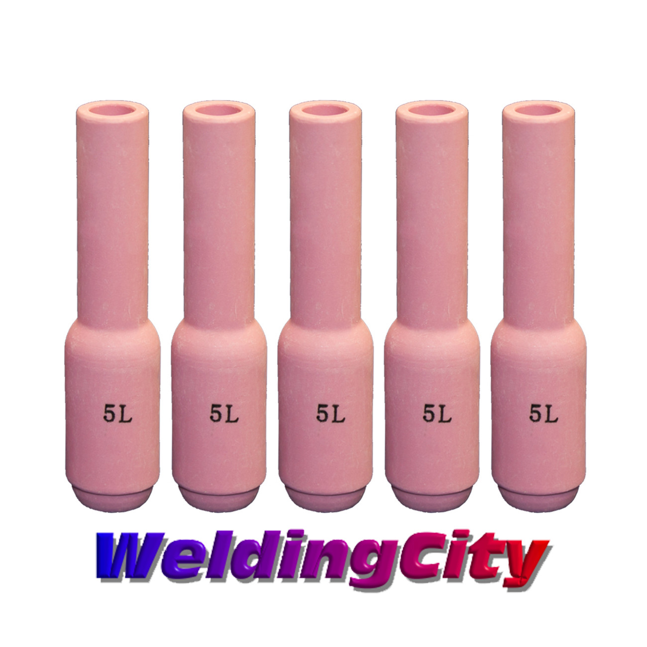 WeldingCity® 5-pk Long Ceramic Cup 10N49L #5 5/16 TIG Welding Torch 17/18/26 USA