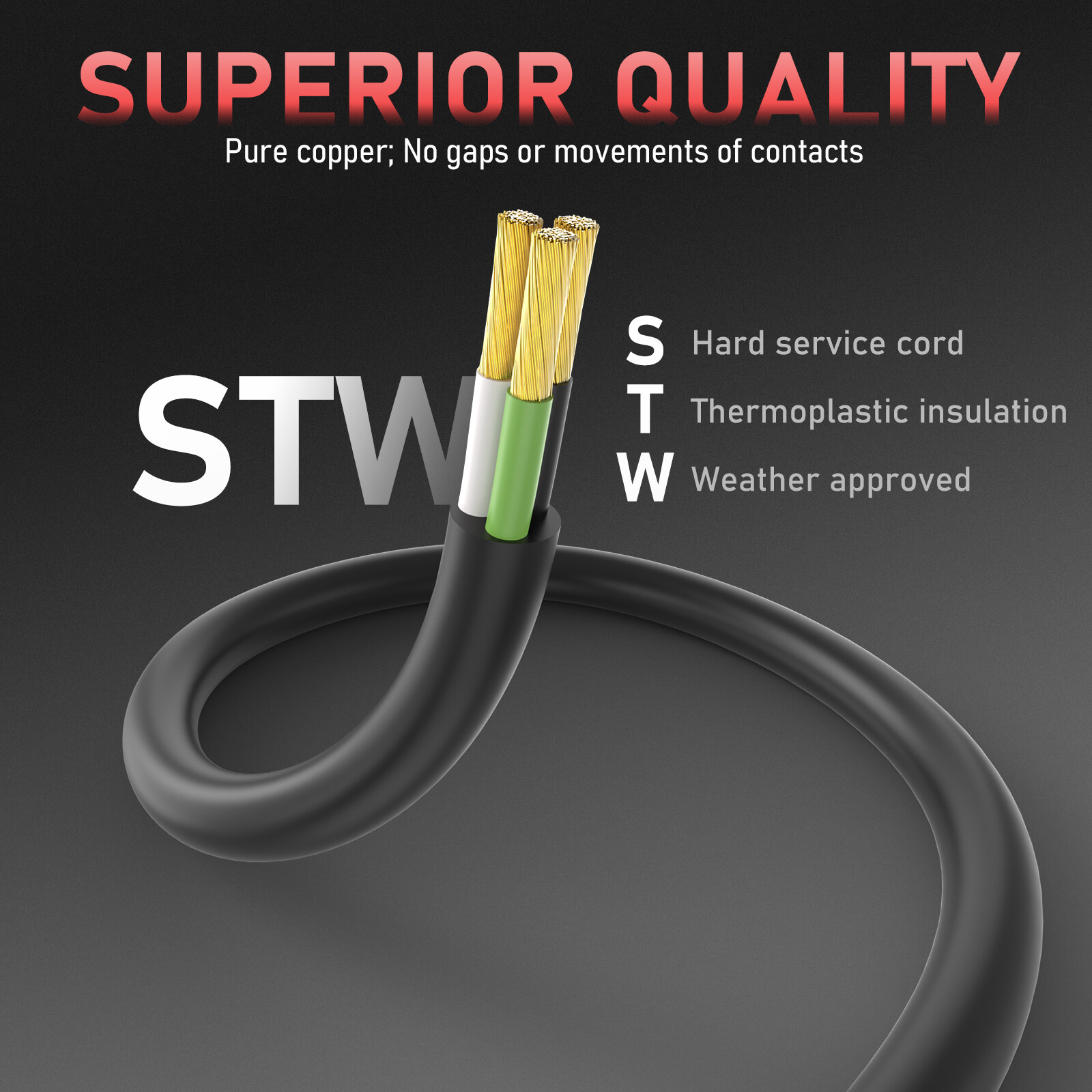 40FT 10 Gauge 250 Volt Welder Power Cord NEMA 6-50P to 6-50R Heavy Duty