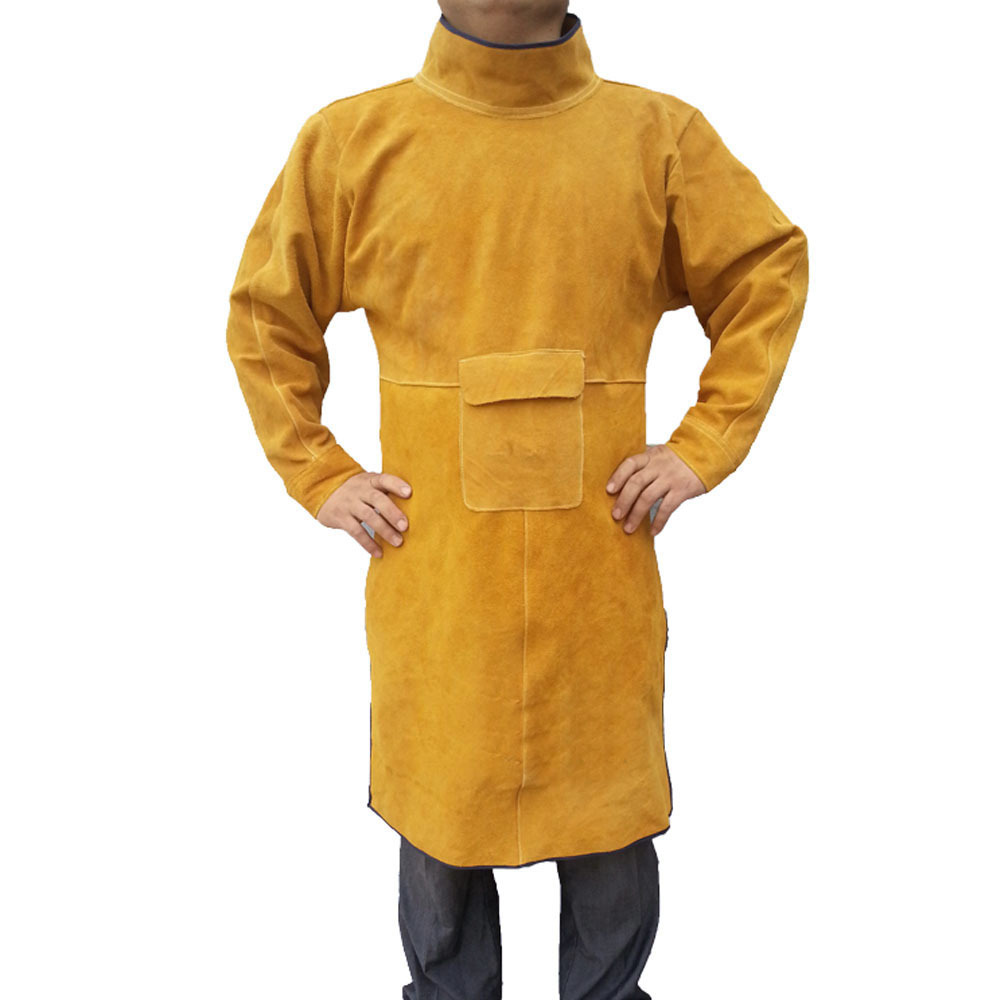 47.2″ L Leather Bib Welding Apron Heat insulation protection Safety Clothes