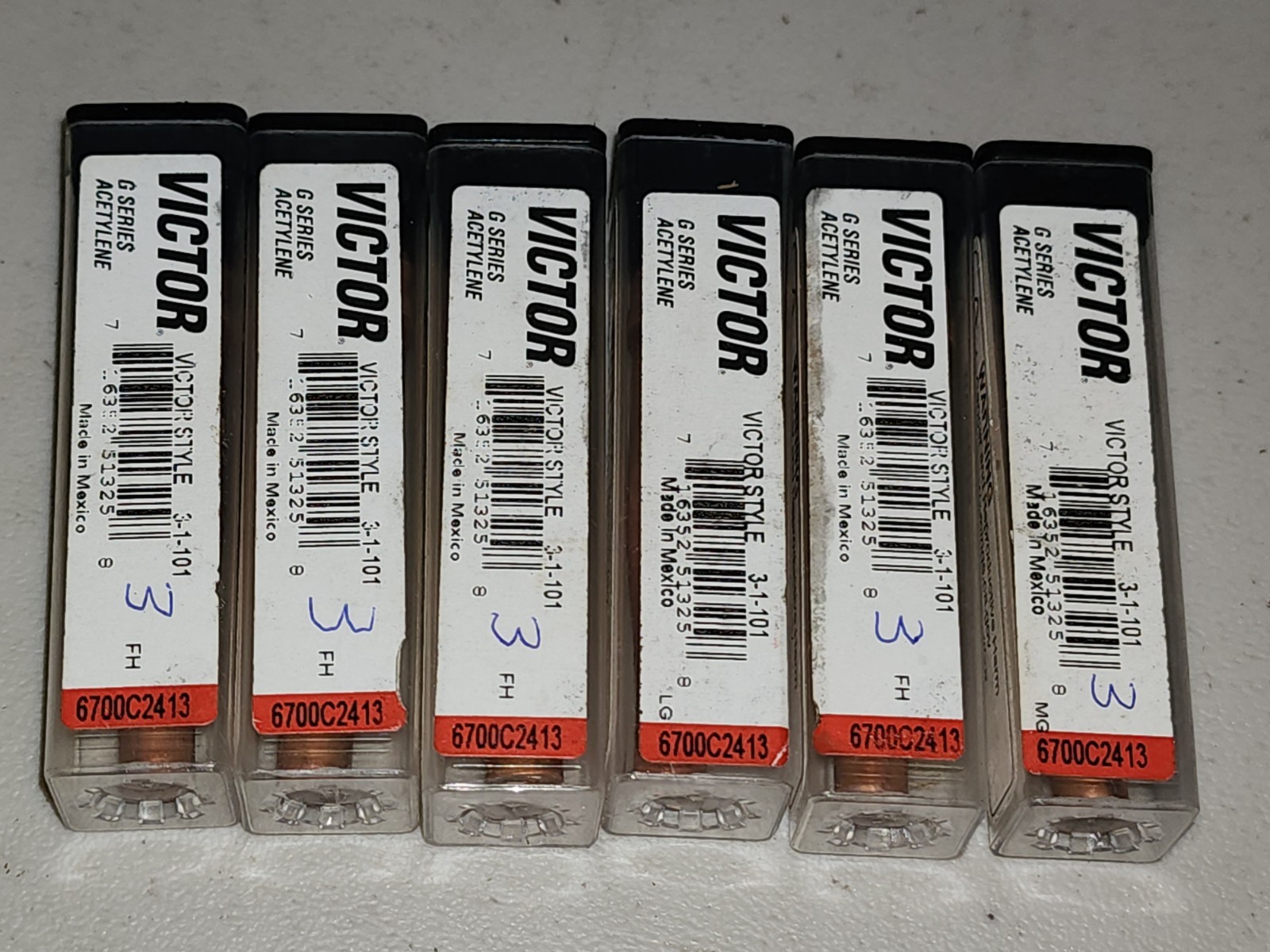 6x Victor G Series 3-1-101 Acetylene Cutting Torch Tip ST2600FC CA2460 MT204