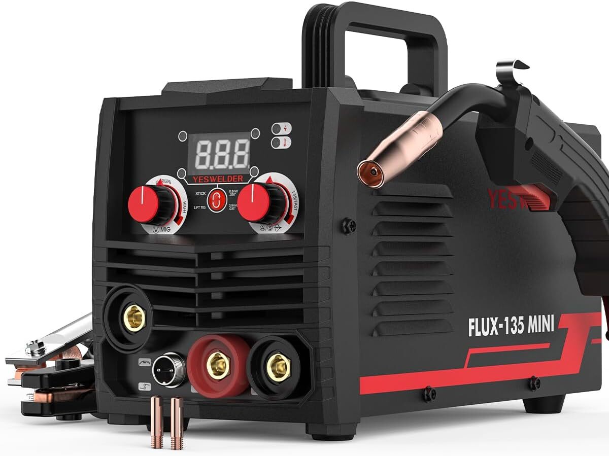 YesWelder 3 in 1 MIG Welder 110V Gasless Lift TIG Stick Welding Machine 135Amp