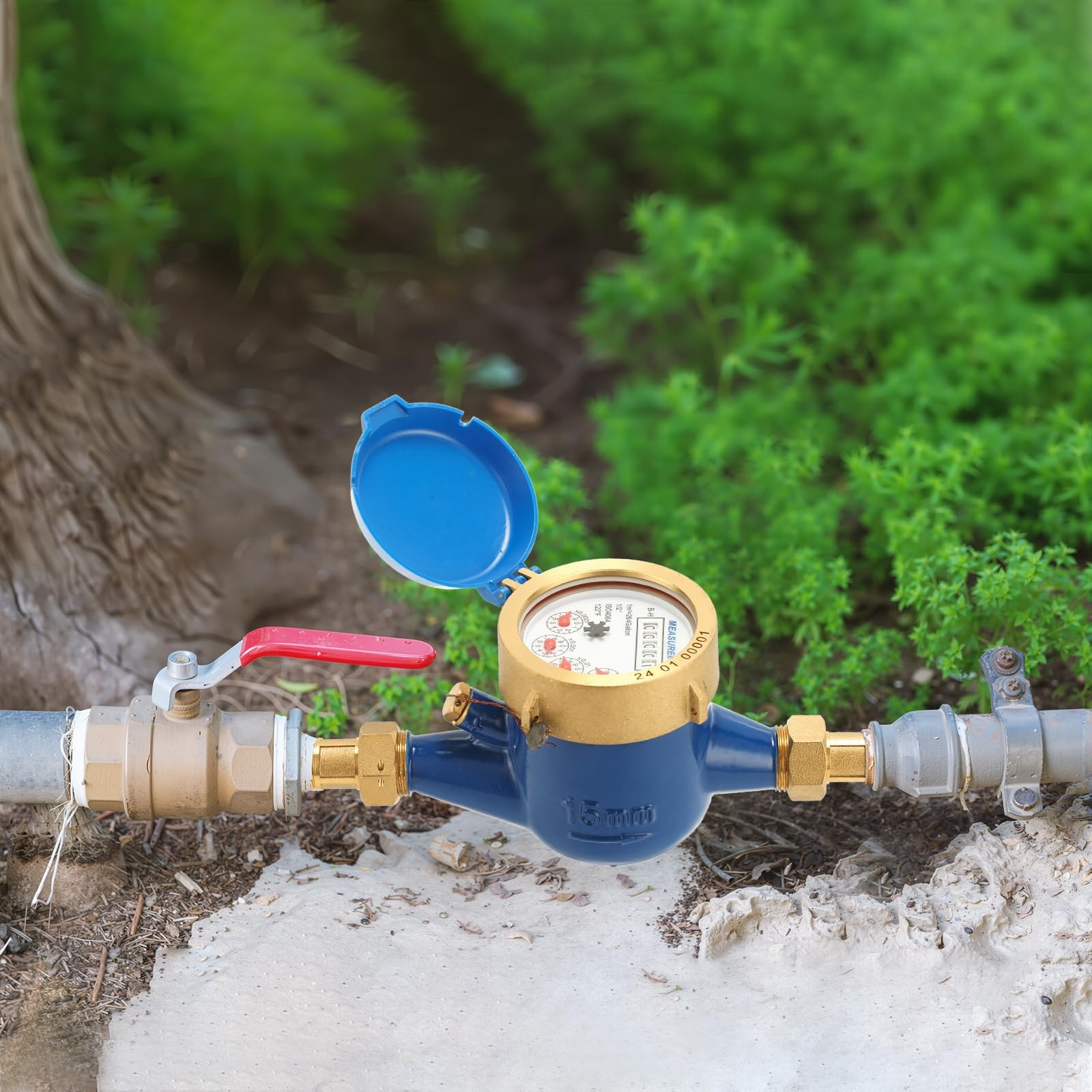1/2 Inch NonPulsed MultiJet Cubic Meter Water Meter Brass Body 15mm Flow