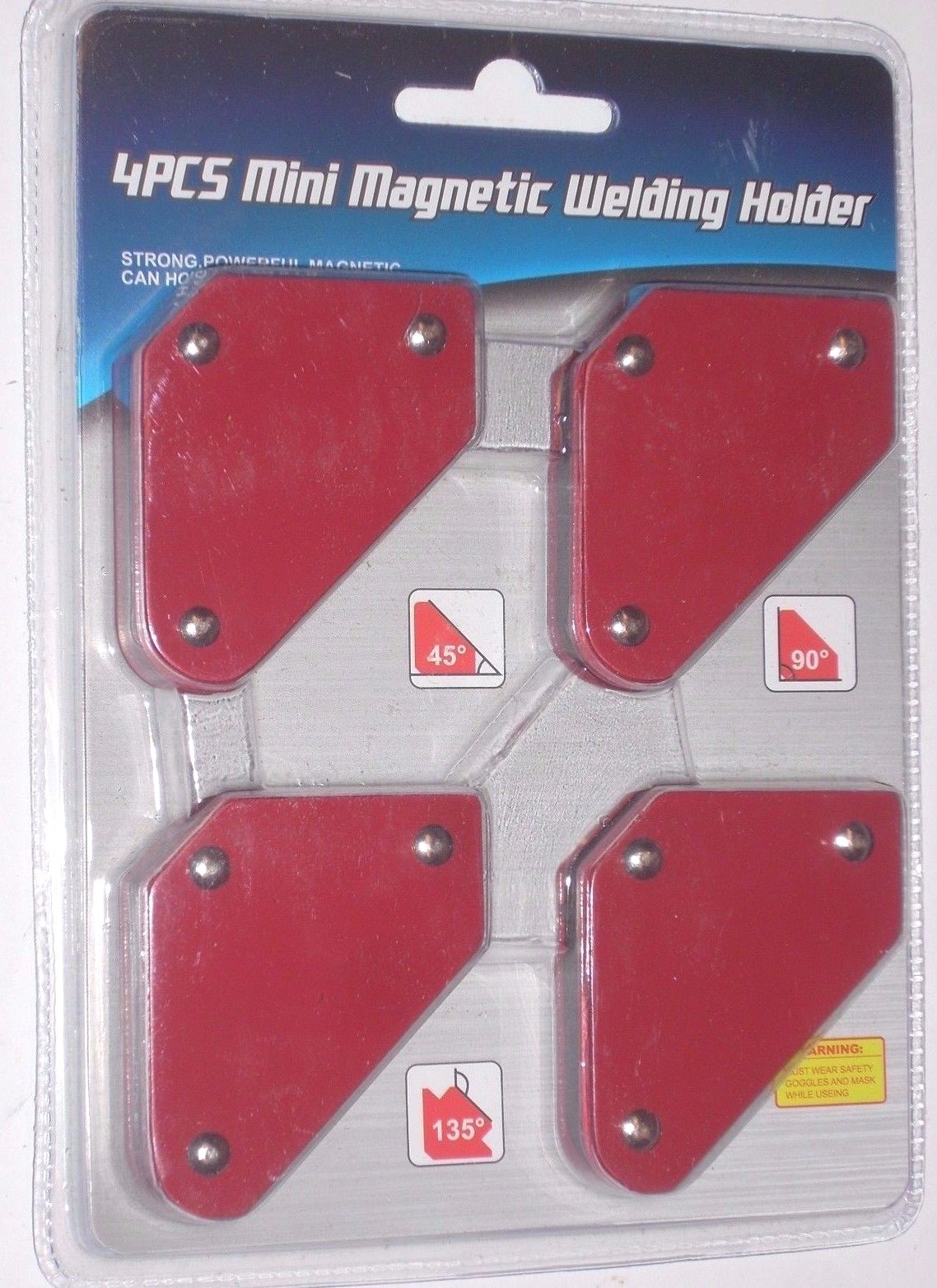 4pc Welding Arrow Magnet Set Mini Weld Holder Up to 9 LB at 45, 90 or 135 Deg