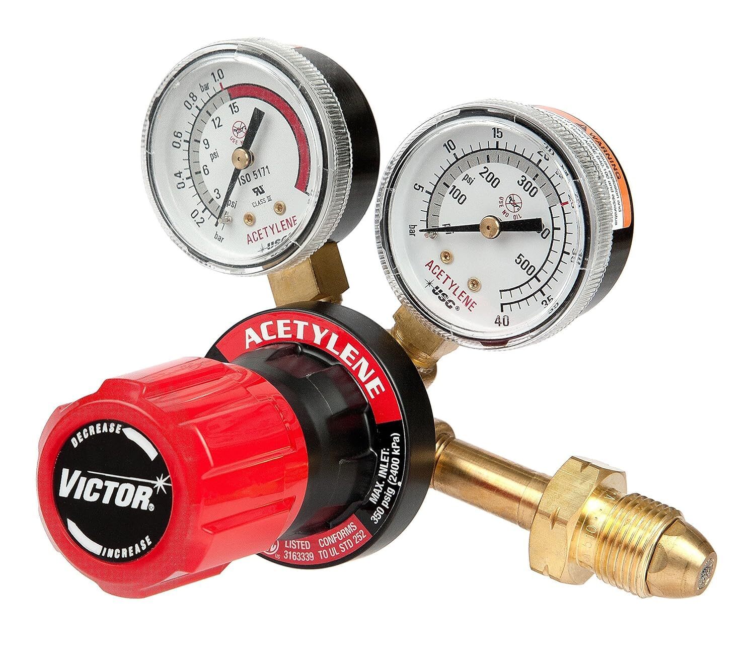 Victor 0781-9405 G250-15-510 Medium Duty Single Stage Acetylene Regulator 15