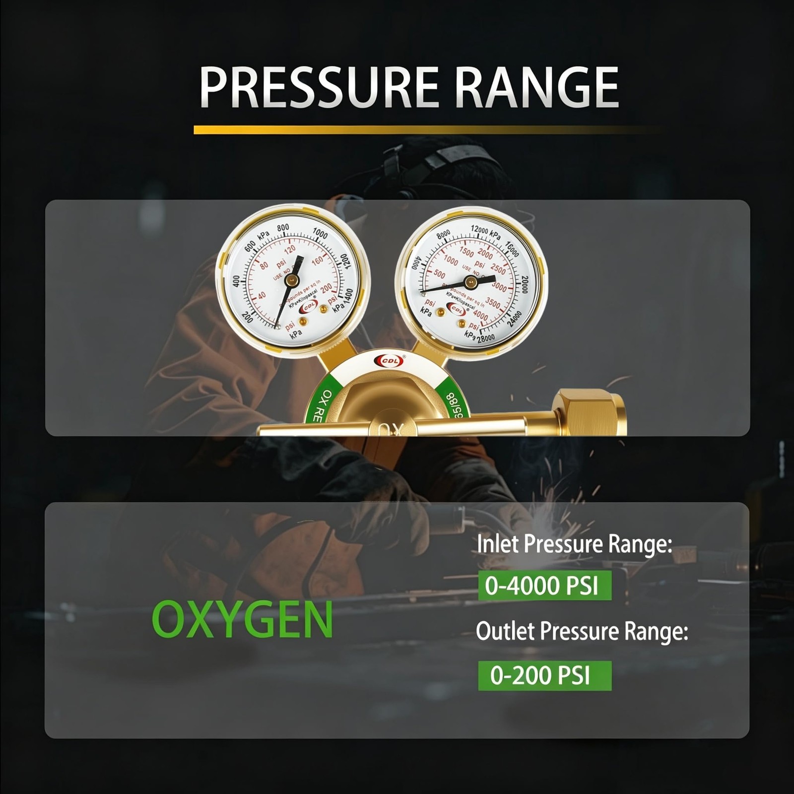 LX65 Medium Duty Oxygen Regulator CGA540,Forged Brass