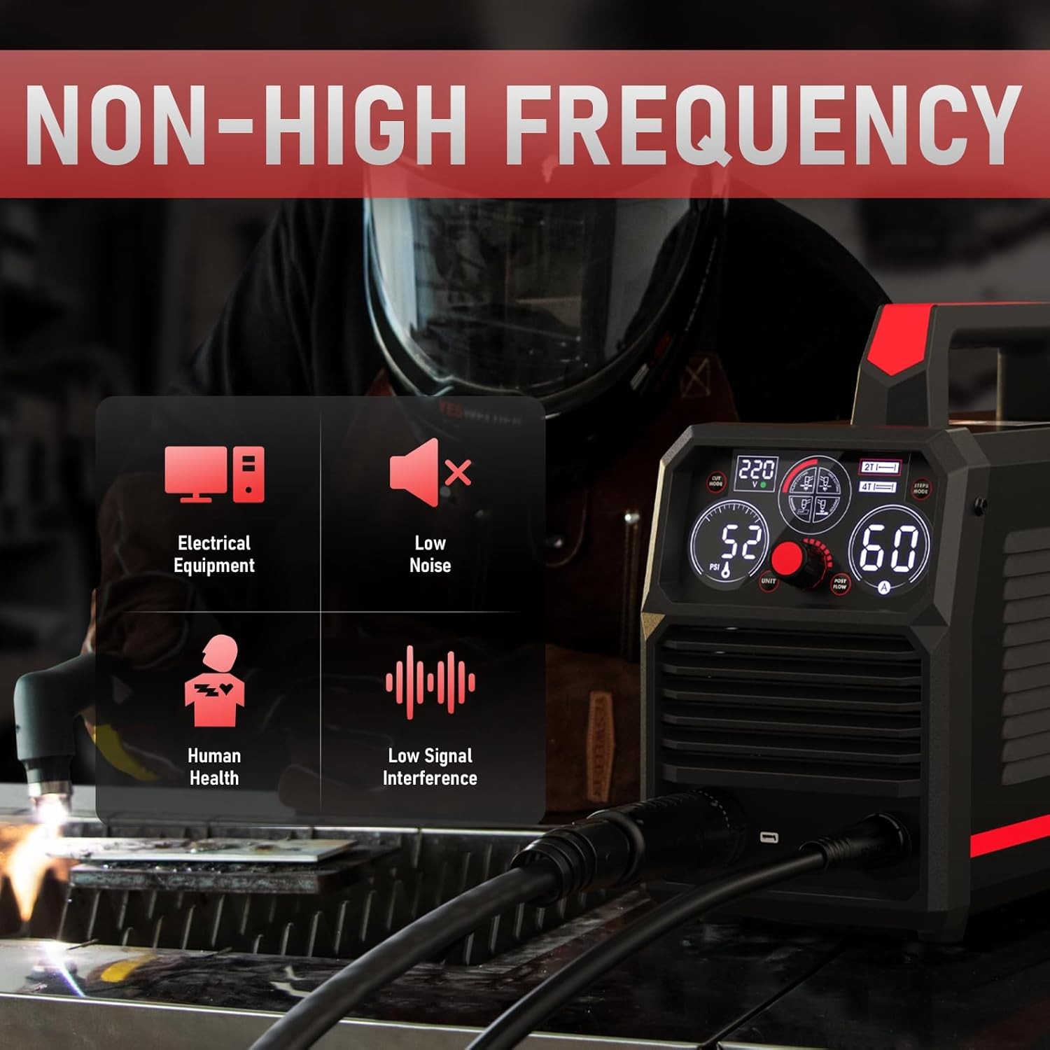 Plasma Cutter 65Amp with Digital Display, Blowback Start, 110V/220V Dual Voltage