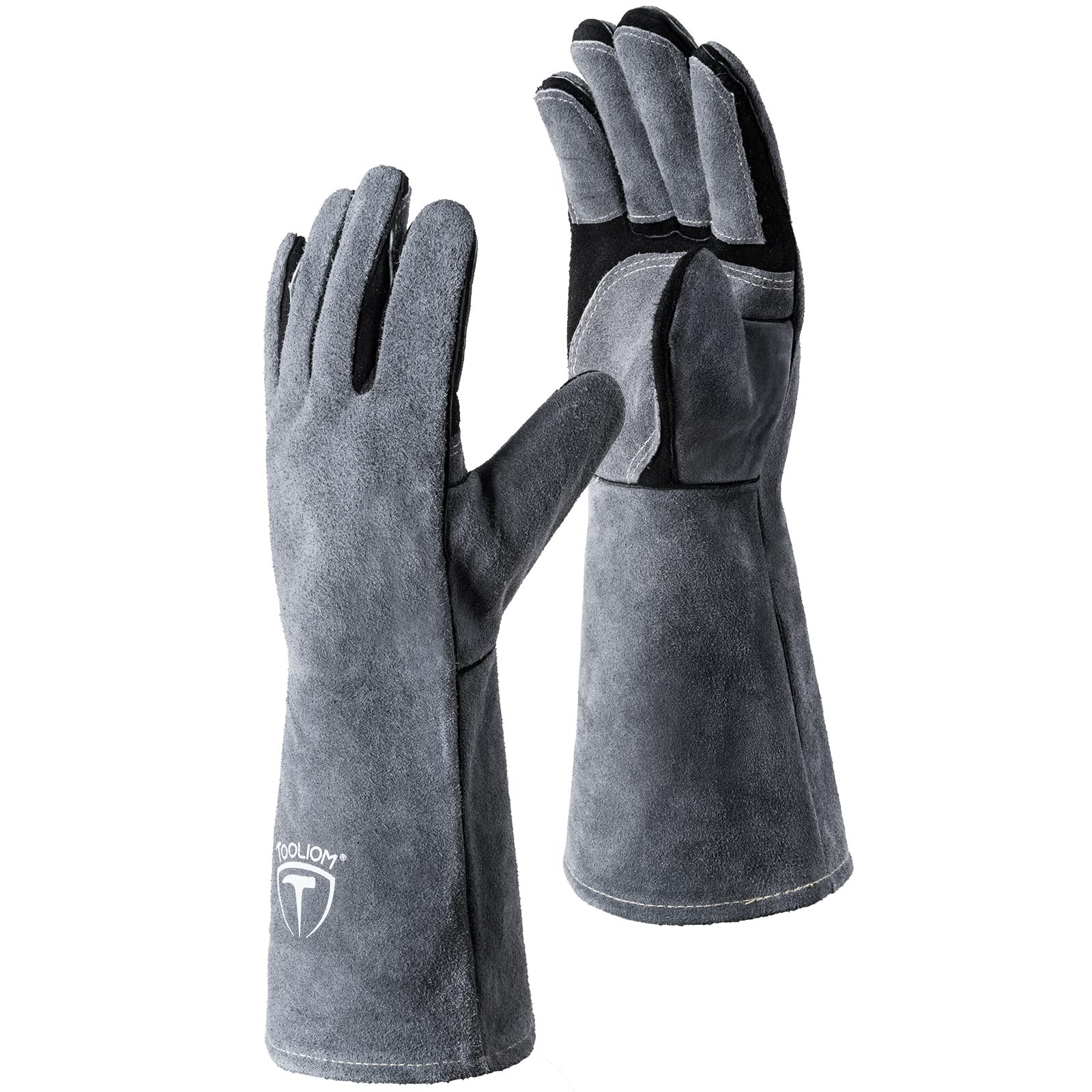 TOOLIOM 16 Inches 932℉ Welding Gloves for 2 Count (Pack of 1), Black-gary