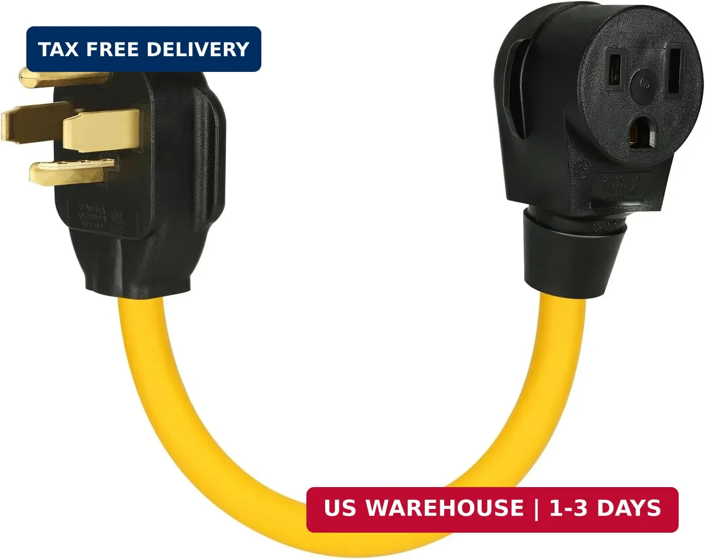 PLIS NEMA 14-30P to 6-50R Welder Adapter Cord, 30 Amp 4 Prong Dryer Male Plug to
