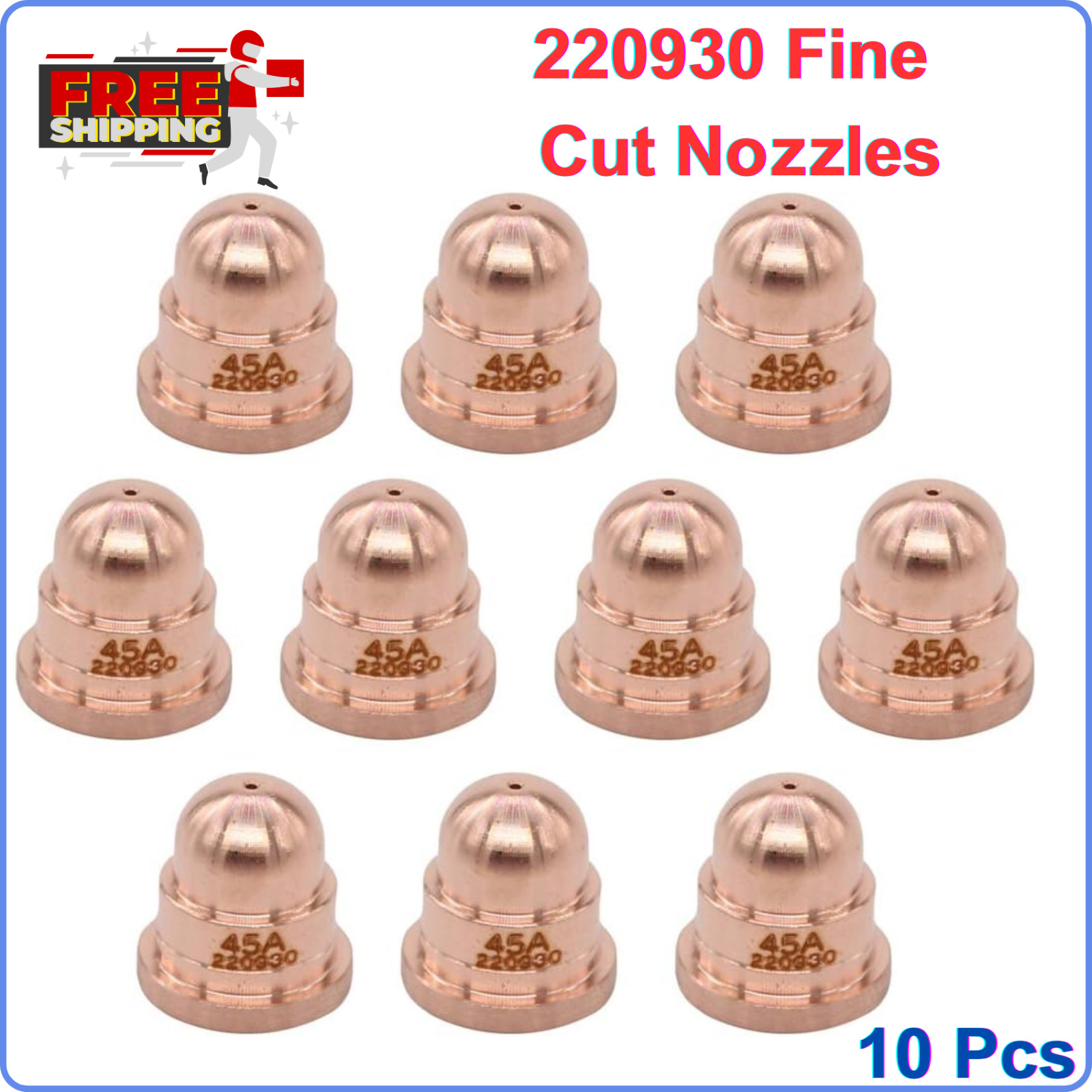10Pcs 220930 Fine Cut Nozzles Tips For 45XP 65 85 105 Plasma Cutting Torch Consu