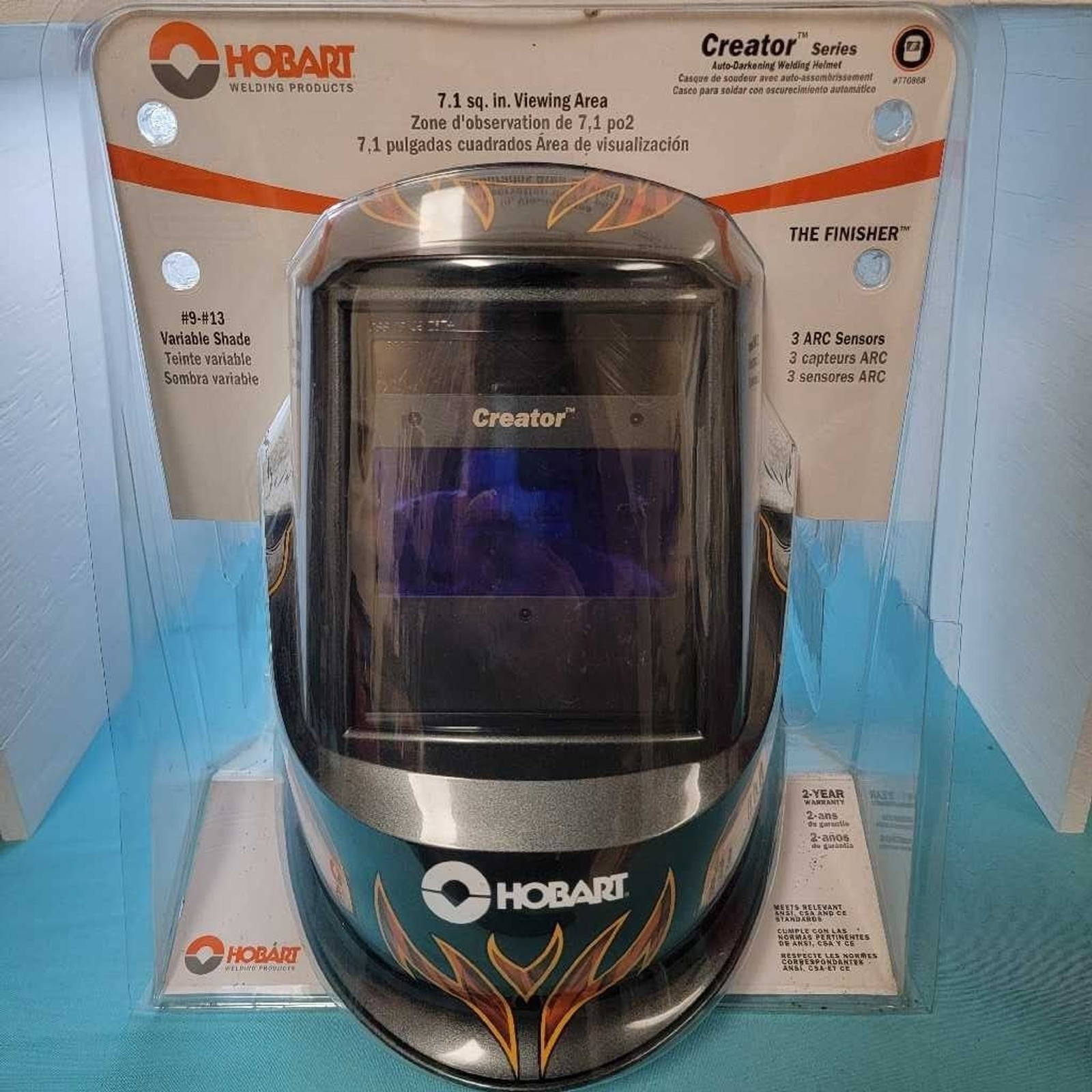 Hobart Welding Helmet Creator Series Finisher Auto Darkening Variable Shade 80