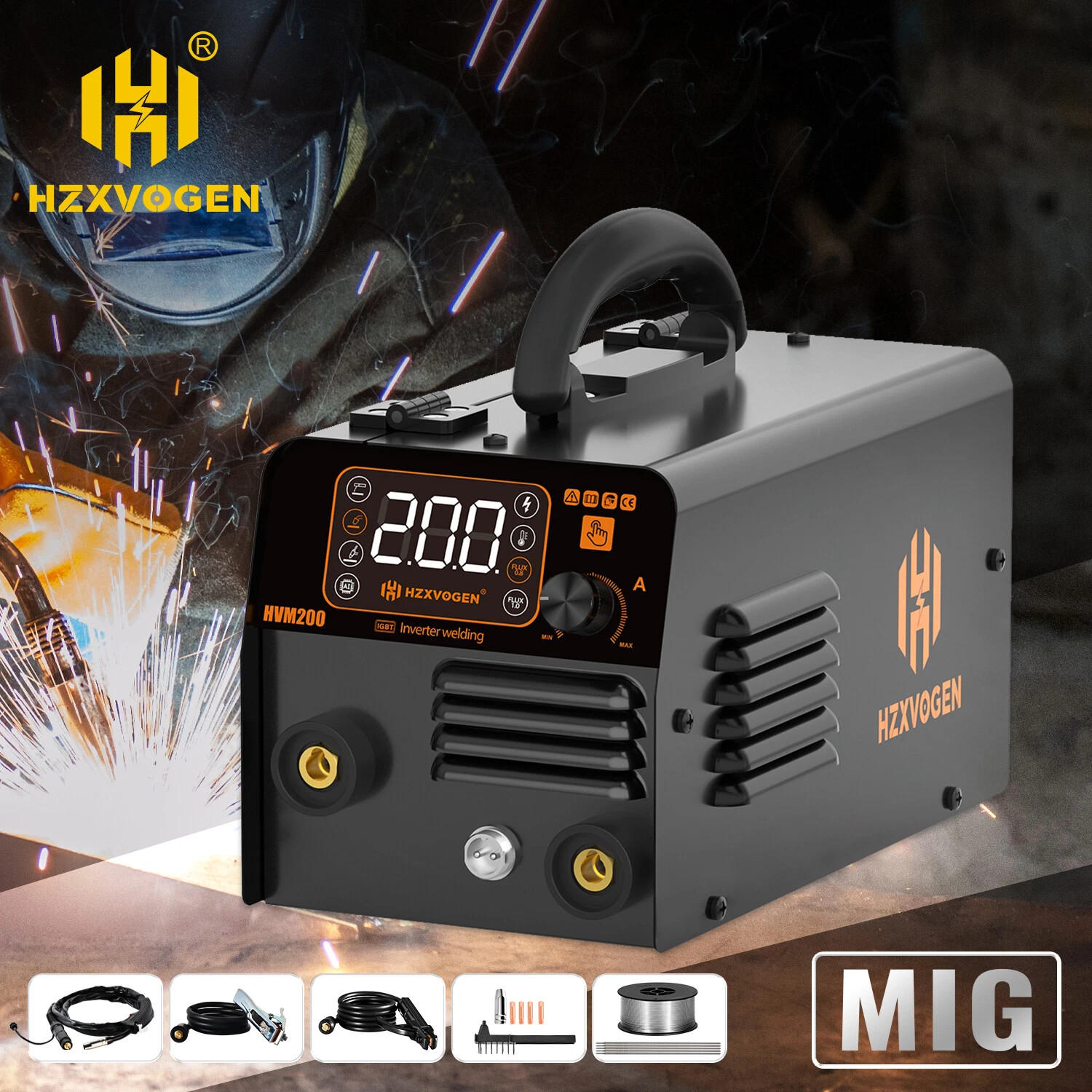 110V 3in1 Flux Core MIG/TIG/Stick Welder Machine,120A Gasless MIG Welder+TIG Gun
