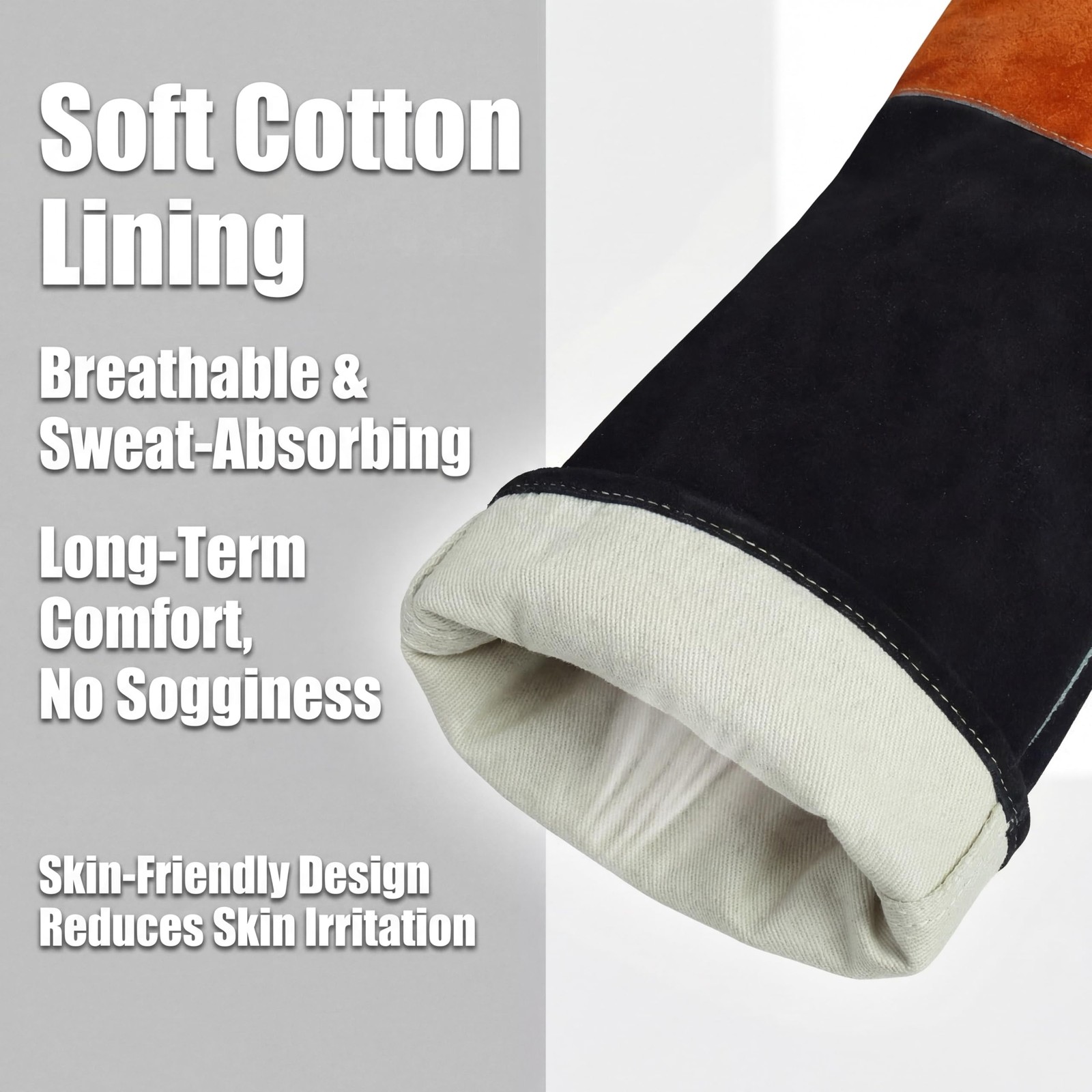 Leather Welding Sleeves,Work Gloves with Palm Reinforcements,Bite Proof for A…