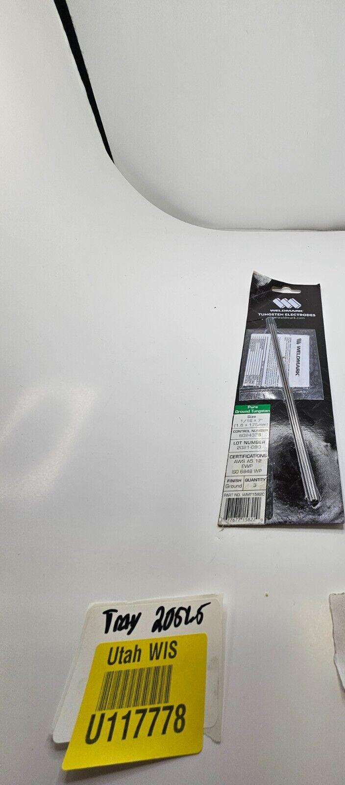 (QTY 3) WELDMARK EWP 1/16 X 7″ PURE TUNGSTEN GREEN TIG TUNGST ELECTRODE
