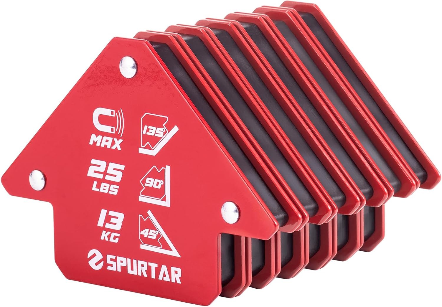 Spurtar Welding Magnets 6pcs 25lbs, Heavy Duty Welding Magnets and Clamps, Stron