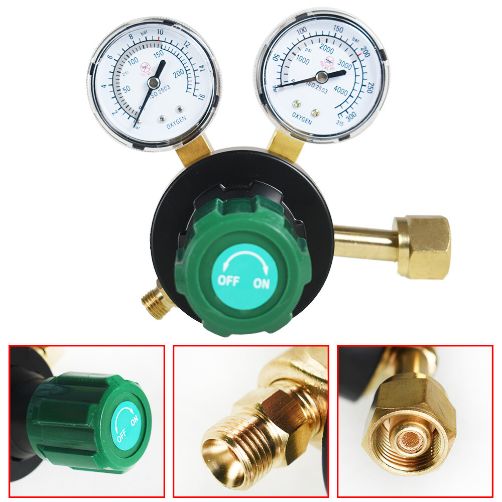 Dual Welding Gas Gauges Oxygen (CGA-540) and Acetylene (CGA-510) Regulat 2 Piece
