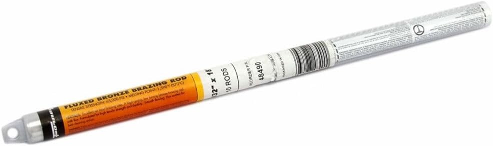 48490 Flux Coated Bronze Brazing Rod 3/32-Inch-by-18-Inch 10-Rods