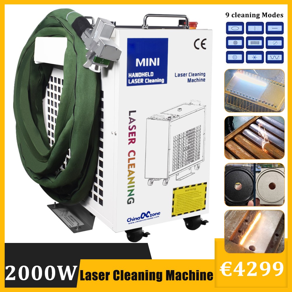 BWT2000W Handheld Fiber Laser Cleaning Machine for Rust Oil Paint Removal Tire