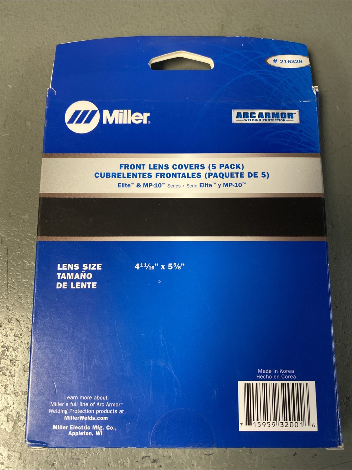 1- 5 PACK Miller 216326 Welding Helmet Replacement Outside Safety Lens Plate