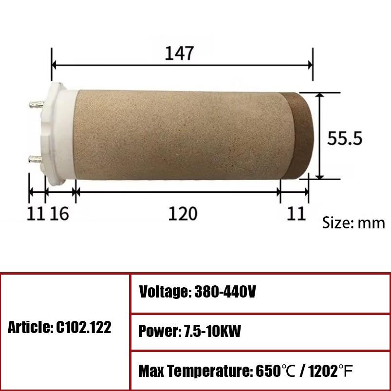 380-440V 7.5-10KW Heating Element 102.122 for Hot Air Heater Heating Core