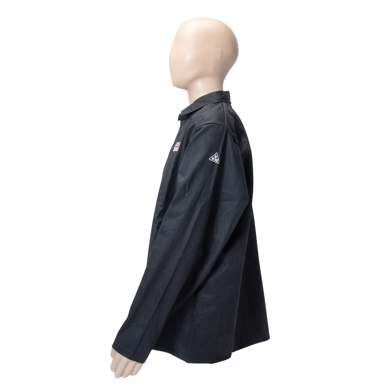 Flame-Resistant Welding Jacket, Black, Durable Cloth, Safety Gear for Welders