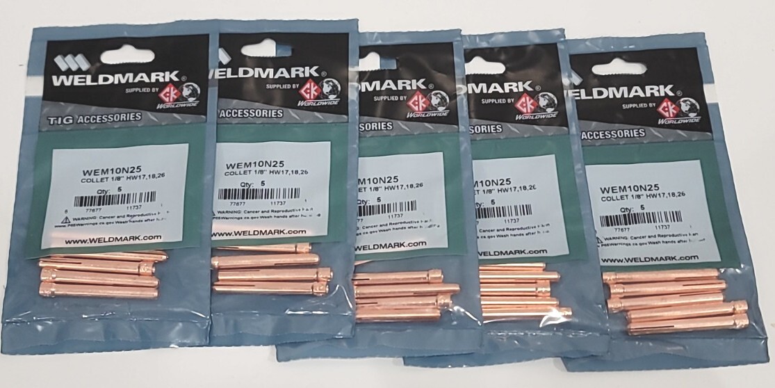 Weldmark Collet HW17 18, 26 1/8″ WEM10N25 Tig Split Style GTAW Water or Gas Cool