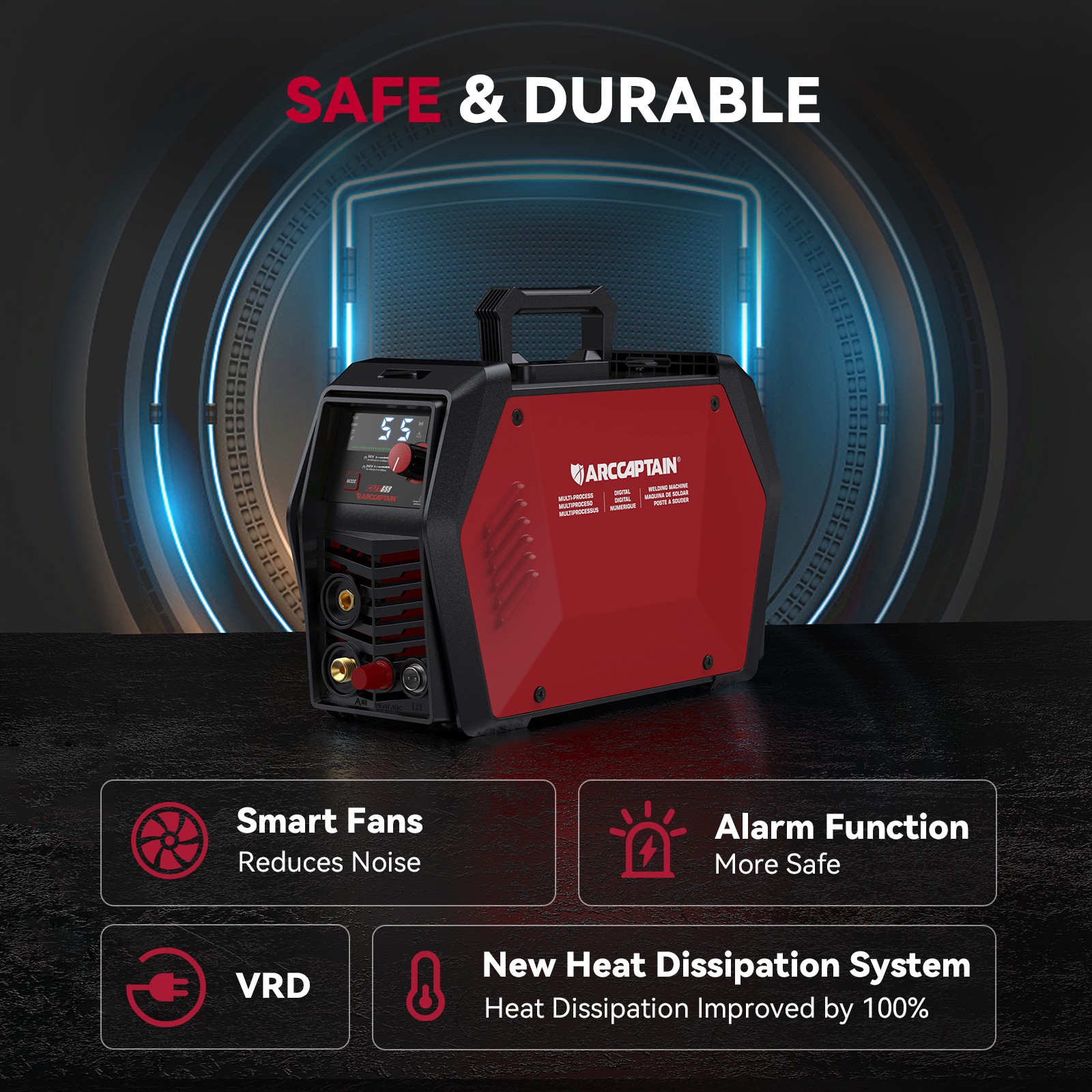 ARCCAPTAIN iControl 55Amp Pro Plasma Cutter Non-Touch Pilot Arc & Welding Helmet