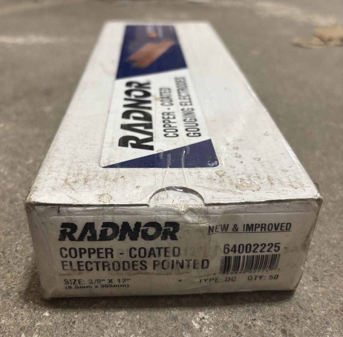 RADNOR™ 3/8″ X 12″ DC Pointed Copperclad Arc Gouging Electrode (50 Each Per Box)