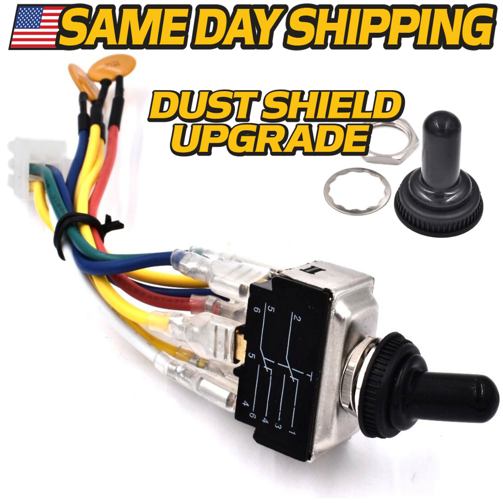 Fits Miller Spoolgun Switch 233701 – 2 Position 6 Terminal with Dust Cover