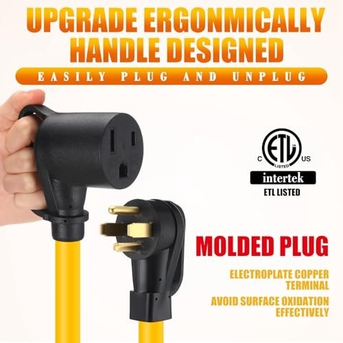 15FT 4 Prong to 3 Prong Dryer Adapter, NEMA 14-30P to 6-50R, 50A to 30A Welder C