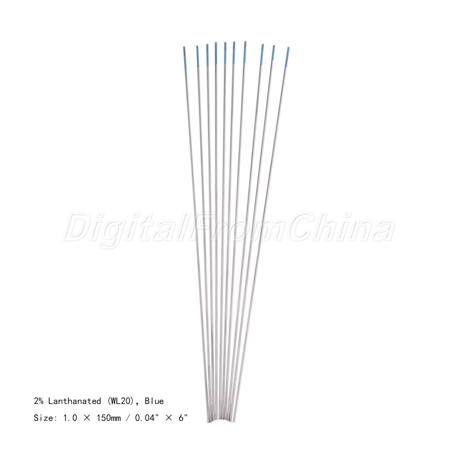 2% Lanthanated WL20 Blue Tip TIG Welding Tungsten Electrode 1.0mm x 150mm 10Pcs