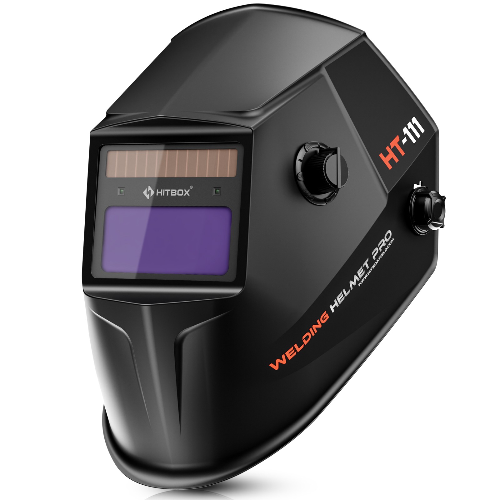 HITBOX Auto Darkening Helmet Solar Power MMA MIG TIG Welder Large Viewed Mask