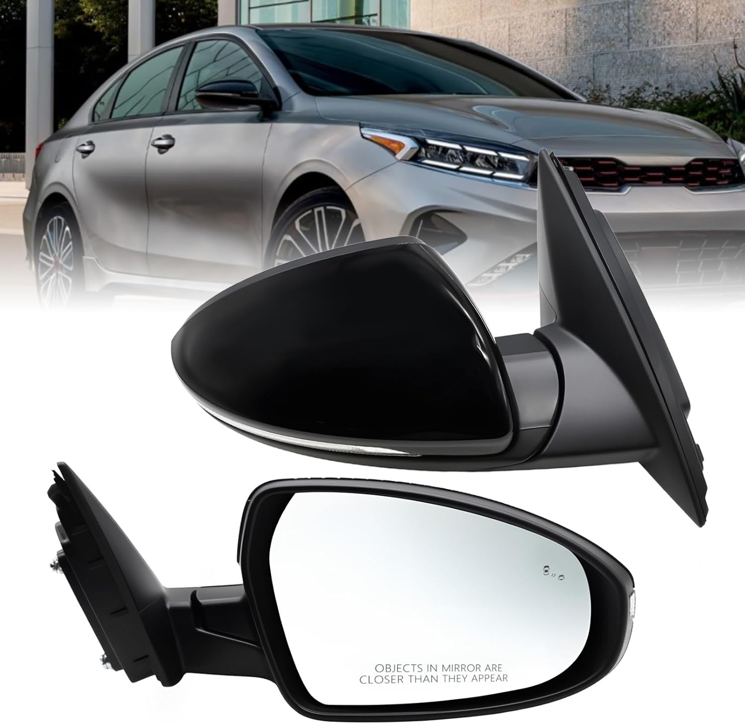 Right Passenger Side Mirror Fits 2019 2020 2021 2022 2023 KIA Forte Mirrors with