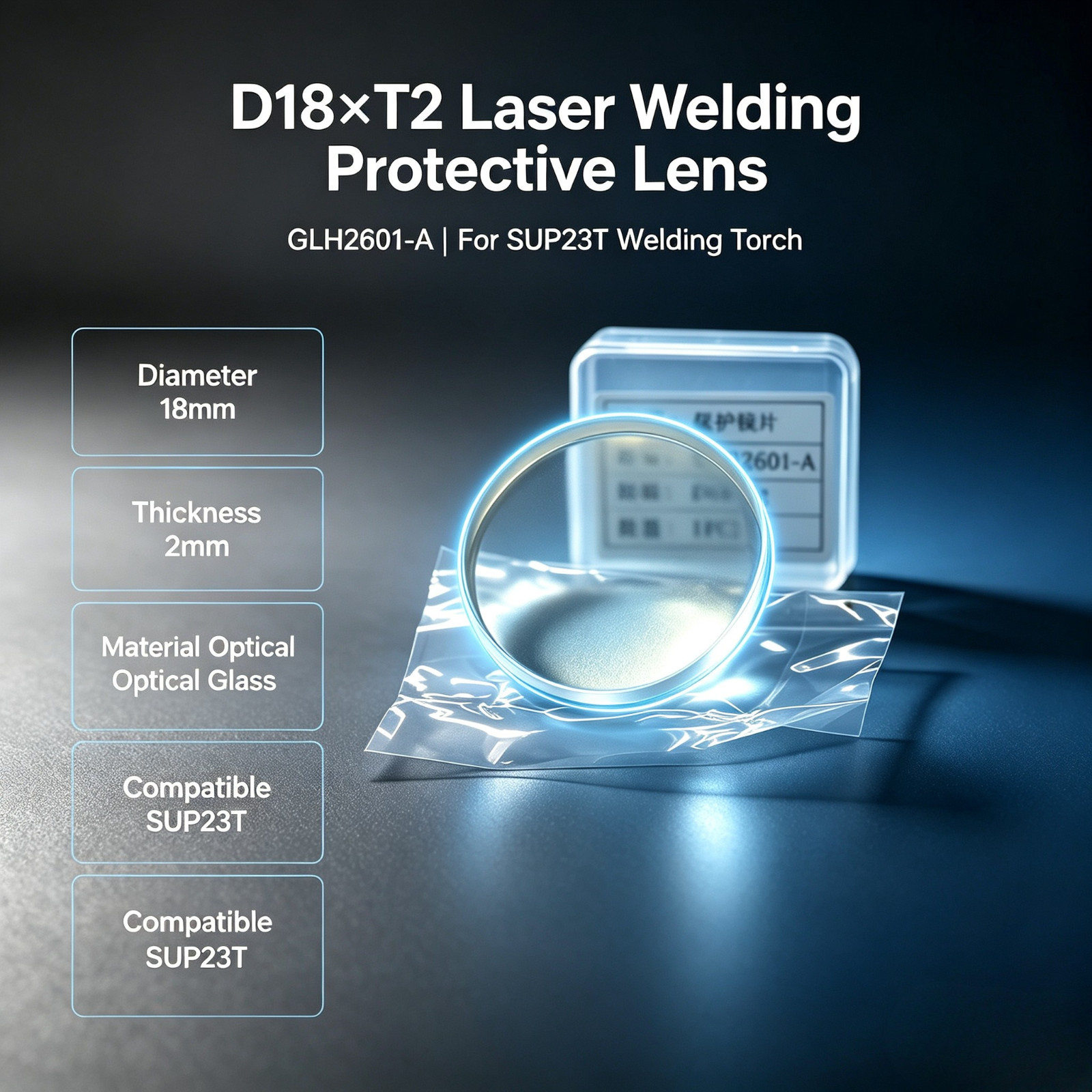 D18xT2 Laser Welding Protective Lens GLH2601-A Spare Part Compatible with SUP23T