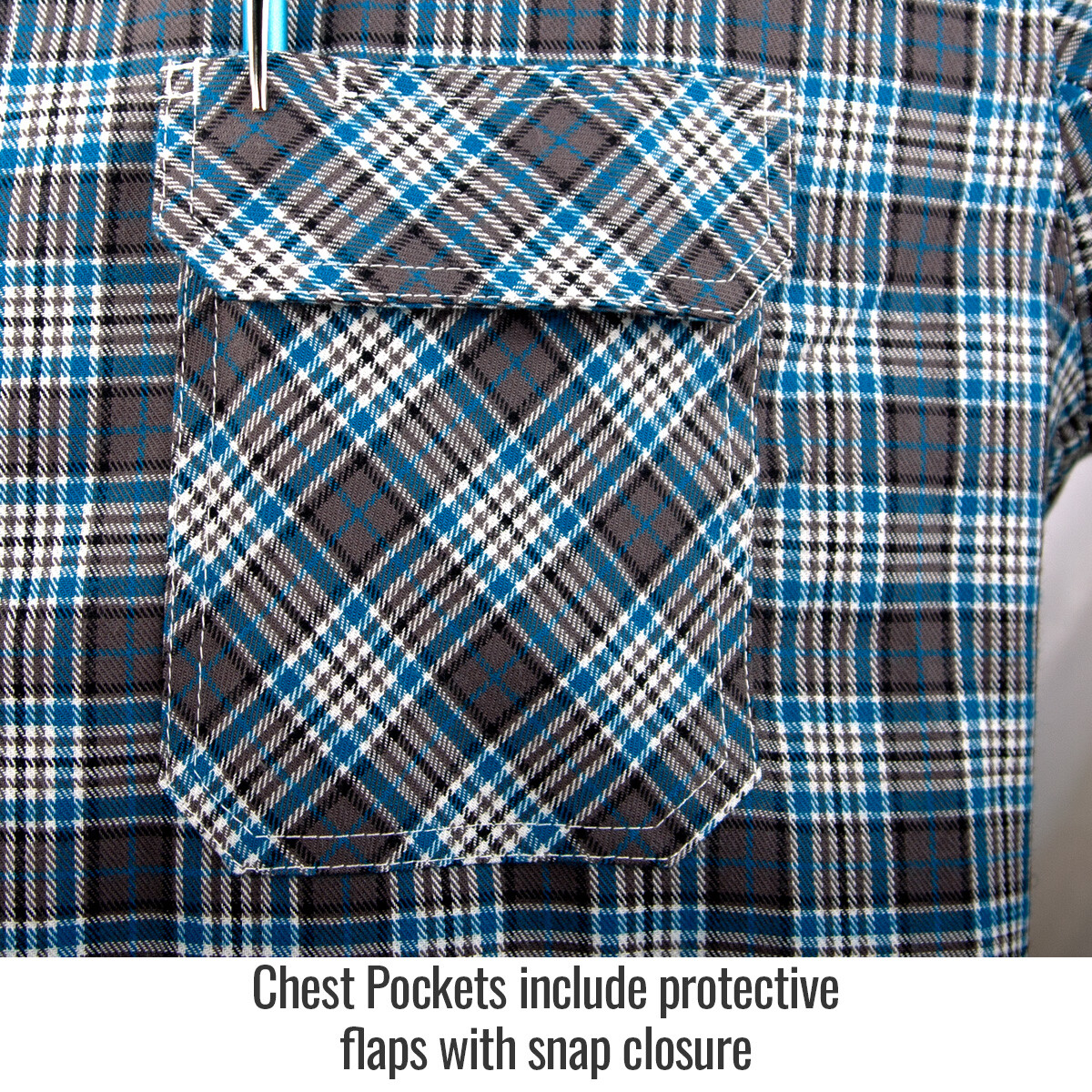 Black Stallion FS9-PGY Flame-Resistant Cotton Work Shirt, Gray Plaid Size 2X