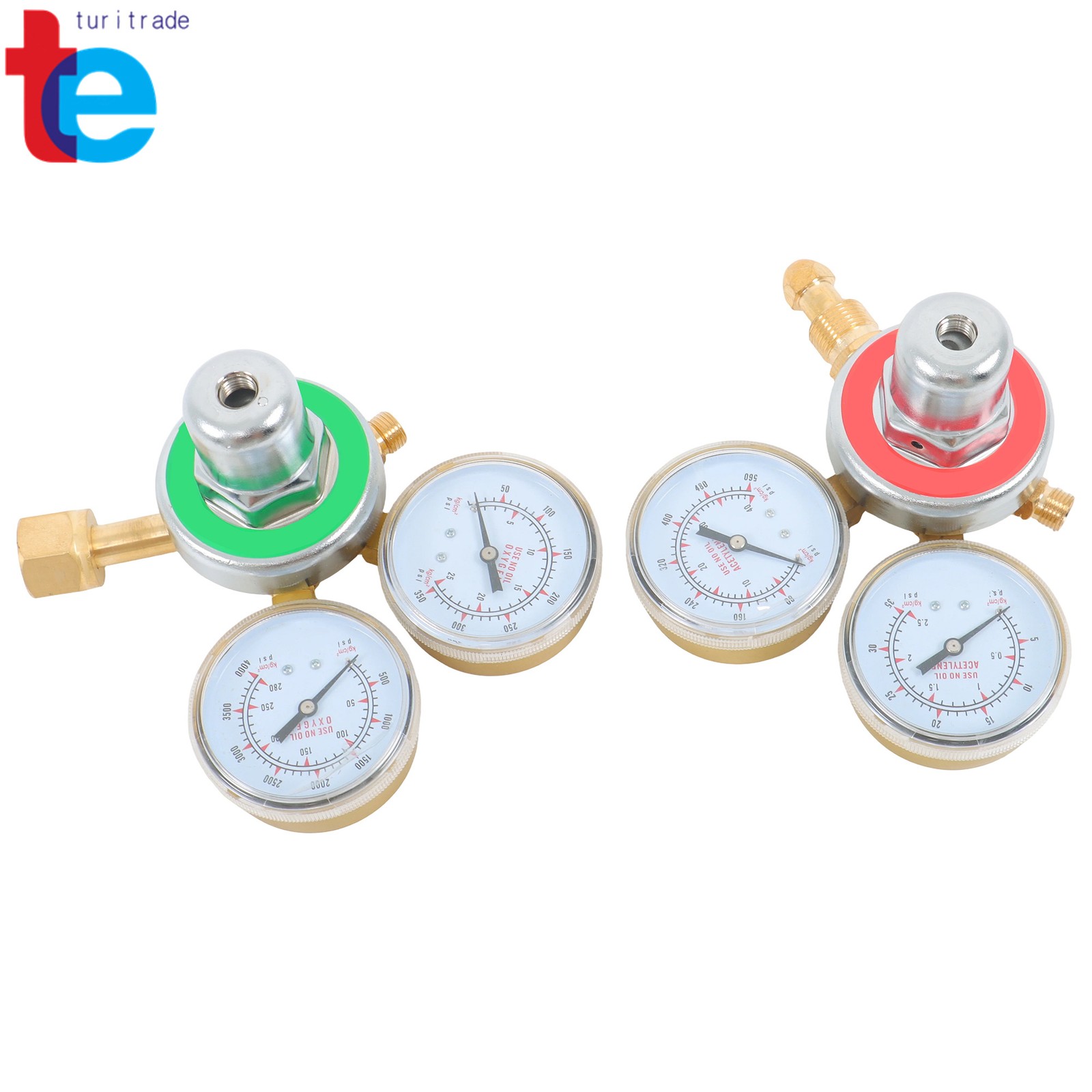 Welding Torch Kit Brass Oxygen CGA-540 & Acetylene CGA-510 Regulators Gauges