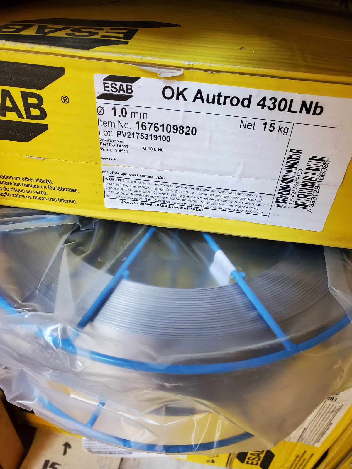 ESAB OK Autrod 430LNb 1.0 mm MIG Wire, 15Kg Carton. 1676109820