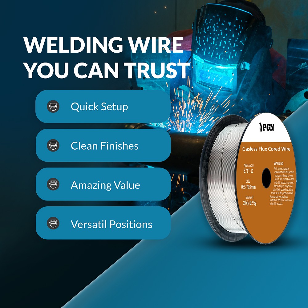 E71T-11 .035″ – 2-Lb – Flux Core Welding Wire – Gasless Mild Steel MIG